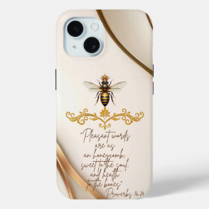 Trendy Faith Gold Queen Bee Bible iPhone 15 Case