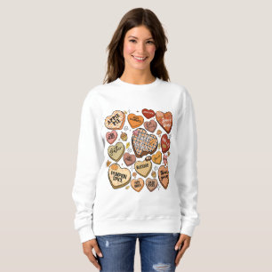 Trendy Fall Candy Hearts Sweatshirt