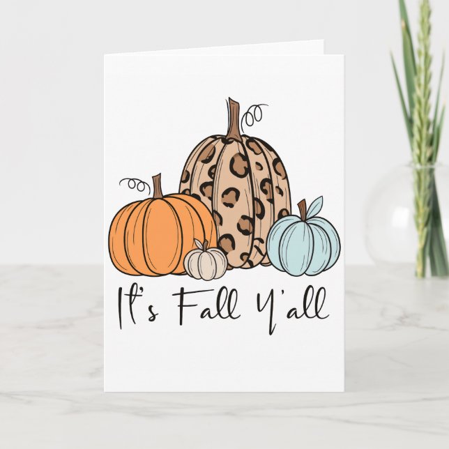 Trendy Fall Pumpkin | “It’s Fall Y’all” Quote Card (Front)