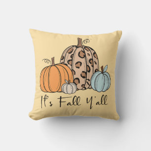 Trendy Fall Pumpkin “It’s Fall Y’all” Quote Cushion