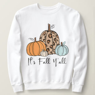 Trendy Fall Pumpkin “It’s Fall Y’all” Quote Sweatshirt
