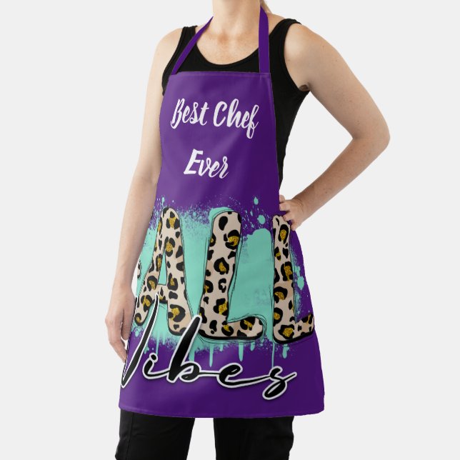 Trendy Fall Purple Tiger Apron (Insitu)