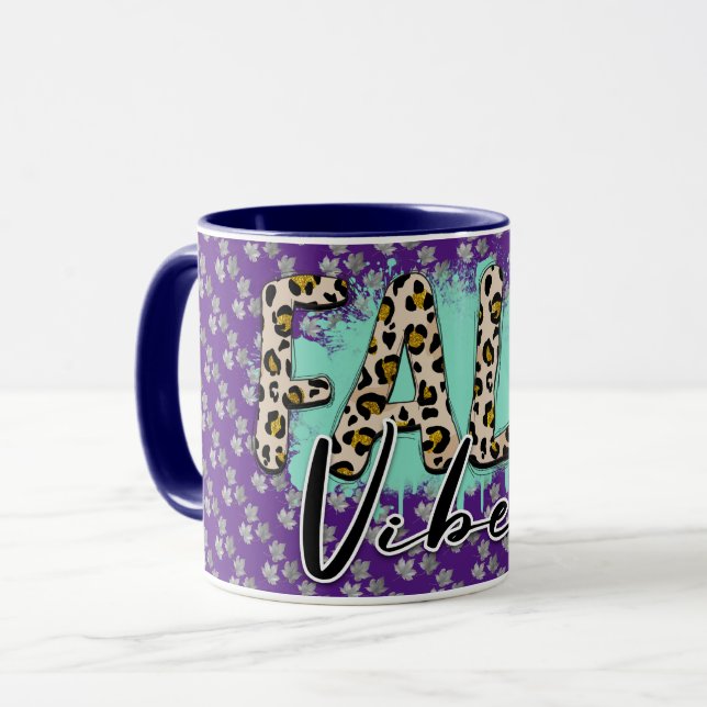 Trendy Fall Purple Tiger Mug (Front Left)