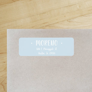 Trendy Family Light Blue Return Address