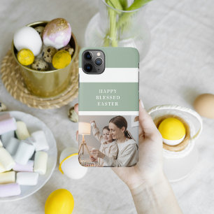 Trendy Family Photo   Green Happy Blessed Easter  iPhone 11Pro Max Case