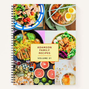 Trendy Family Recipe Book.   Custom Cook's Kitchen Notebook