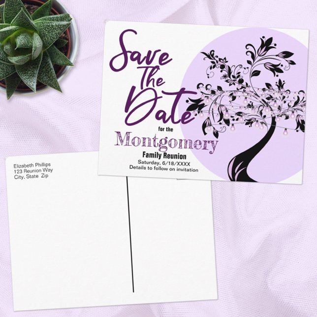 Trendy Family Reunion | Save The Date Typography Announcement Postcard (Creator Uploaded)