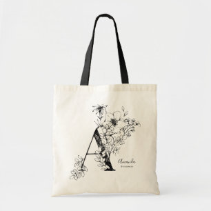 Trendy Farmhouse rustic Letter A monogrammed Tote Bag
