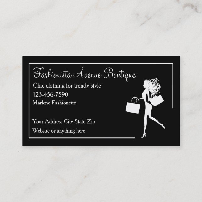 Trendy Fashion Boutique Apparel Store Business Card (Front)