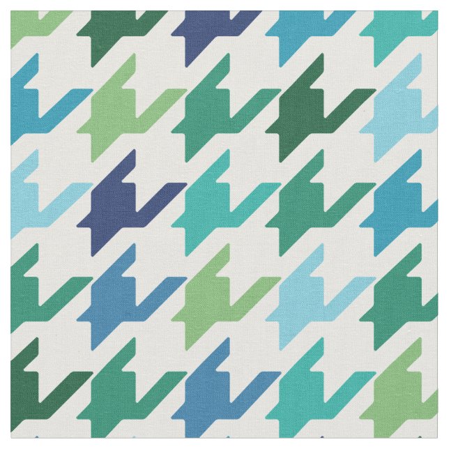 Trendy fashion colourful houndstooth pattern fabric (Close Up)