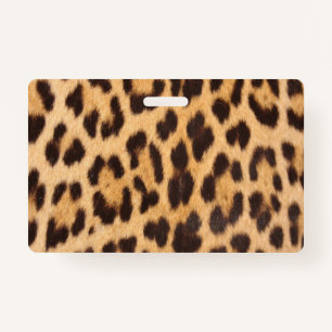 trendy fashion girly chic wild leopard print ID badge