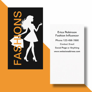 Trendy Fashion Influencer Business Cards