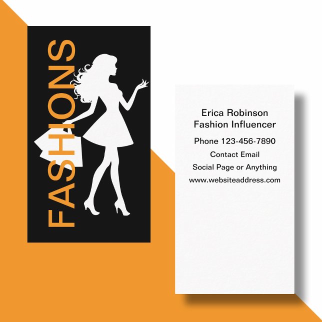 Trendy Fashion Influencer Business Cards (Creator Uploaded)