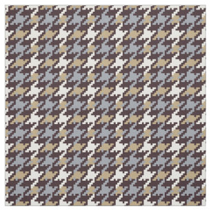 Trendy fashion neutral plaid houndstooth pattern fabric