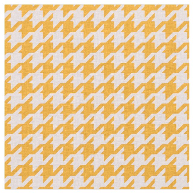Trendy fashion orange pink houndstooth pattern fabric (Close Up)