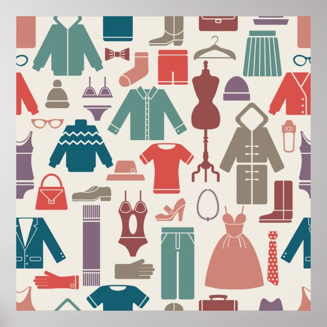 Trendy Fashion Pattern Stylish Clothing Graphic  Poster (Front)