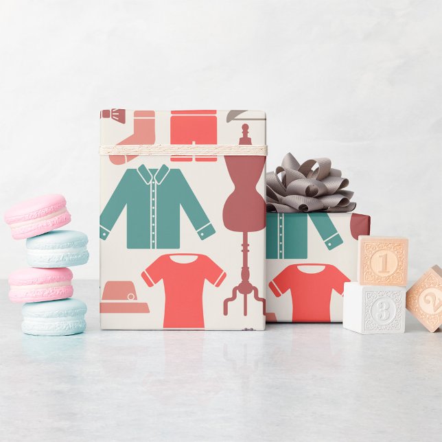 Trendy Fashion Pattern Stylish Clothing Graphic  Wrapping Paper (Creator Uploaded)