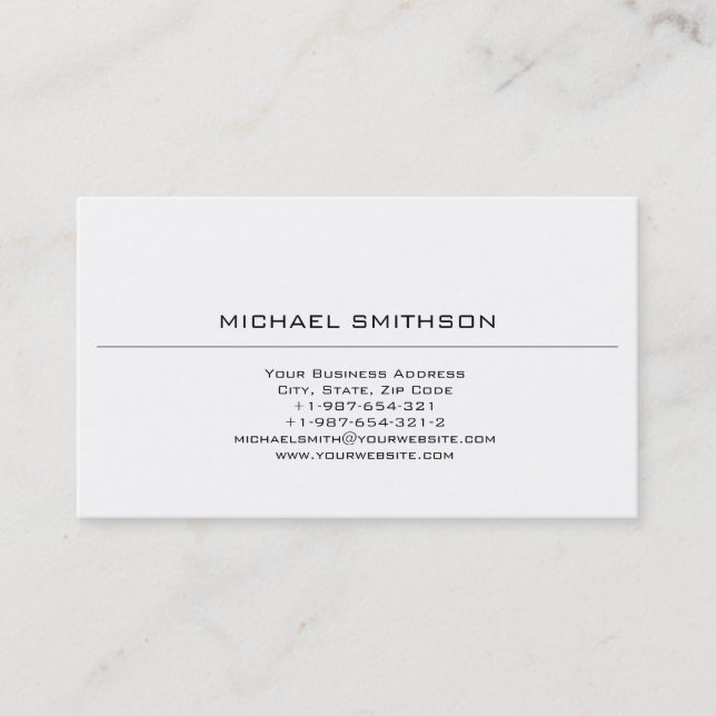 Trendy Fashion Plain Black White Business Card (Front)