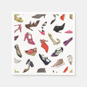 Trendy fashion shoes paper napkins
