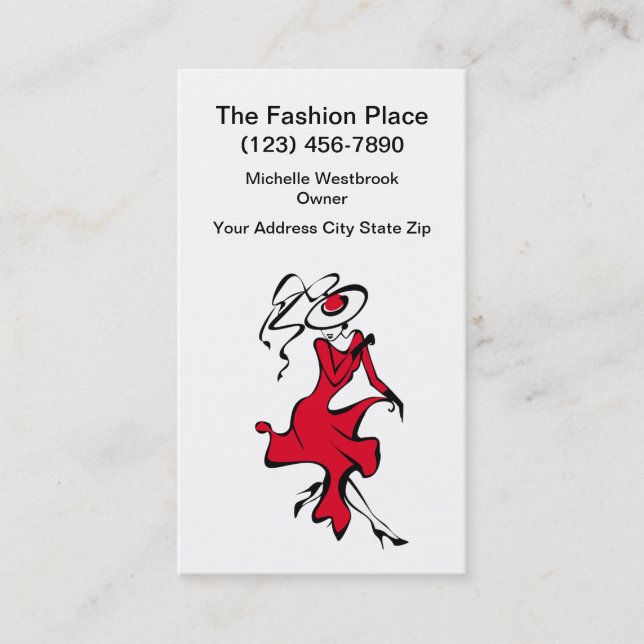 Trendy Fashion Theme Business Card (Front)