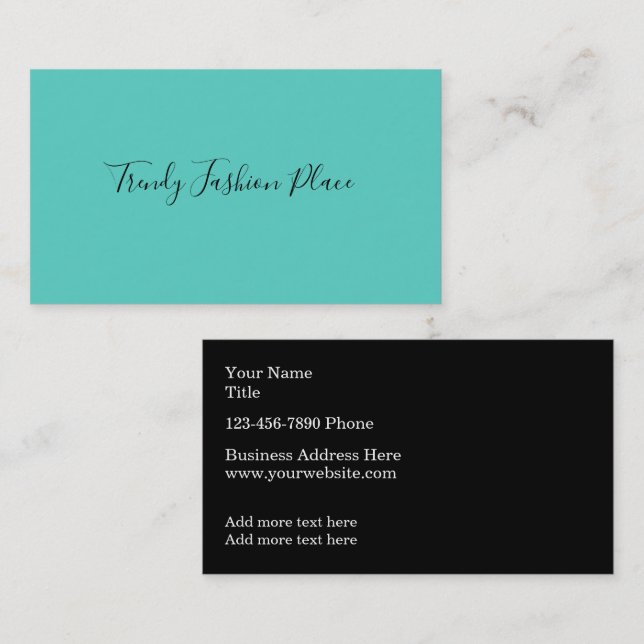 Trendy Fashion Two Tone  Business Card (Front/Back)