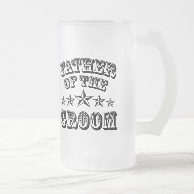 Trendy Father Of The Groom Frosted Beer Mug (Right)