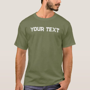 Trendy Fatigue Green Mens Modern Custom Template T-Shirt