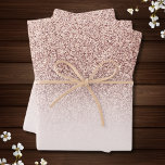 Trendy Faux Glitter Rose Gold Elegant ombre Wrapping Paper Sheet<br><div class="desc">Blush pink rose gold glitter ombre colour block.</div>