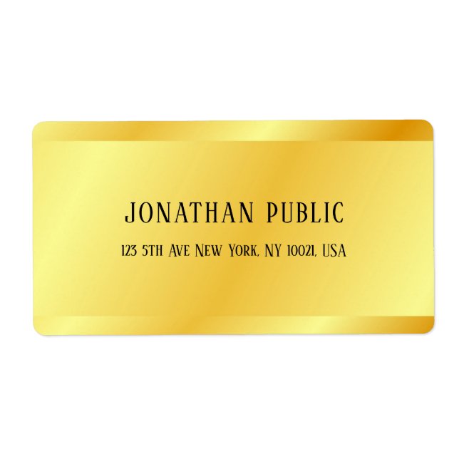 Trendy Faux Gold Elegant Modern Template (Front)