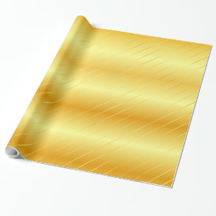 Trendy Faux Gold Glossy Elegant Modern Template Wrapping Paper