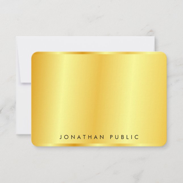 Trendy Faux Gold Metallic Look Elegant Template (Front)