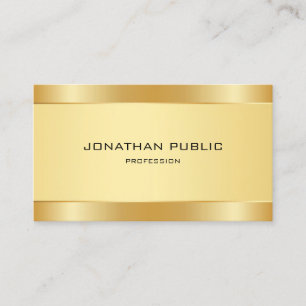 Trendy Faux Gold Modern Simple Template Elegant Business Card