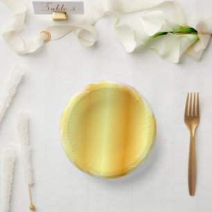Trendy Faux Gold Template Elegant Glamourous Paper Plate