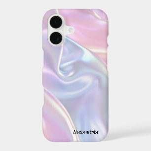 Trendy Faux Holographic Waves Opal iPhone Case