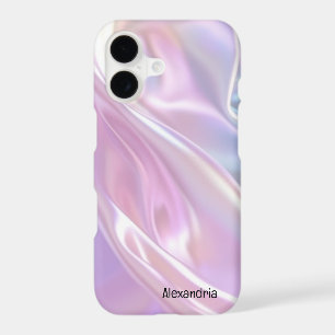 Trendy Faux Holographic Waves Opal iPhone Case