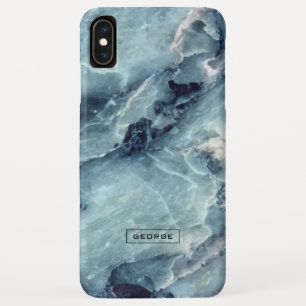 Trendy faux marble texture blue-grey tones iPhone XS max case