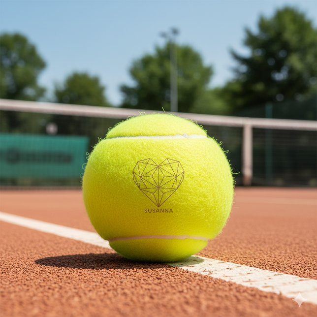 Trendy Faux Rose Gold Geometric Heart Marble Tennis Balls (Trendy Faux Rose Gold Geometric Heart Marble Tennis Balls)