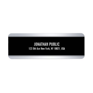 Trendy Faux Silver Elegant Modern Black Template