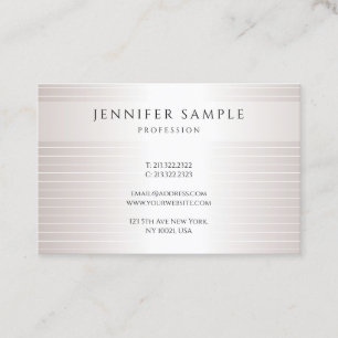 Trendy Faux Silver Modern Simple Elegant Template Business Card