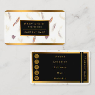 Trendy Feathers Luxury Boho Collection Business Card
