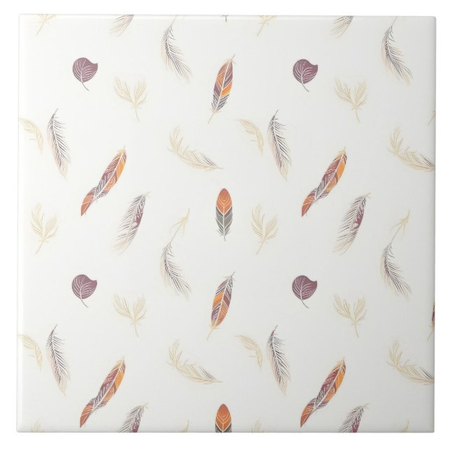 Trendy Feathers Luxury Boho Collection Tile (Front)