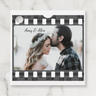 Trendy Film Reel Movie Personalised Picture Frame  Favour Tags