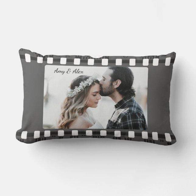Trendy Film Reel Movie Personalised Picture Frame Lumbar Cushion (Front)