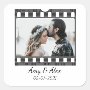 Trendy Film Reel Movie Personalised Picture Frame  Square Sticker