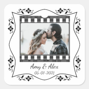 Trendy Film Reel Movie Personalised Picture Frame  Square Sticker