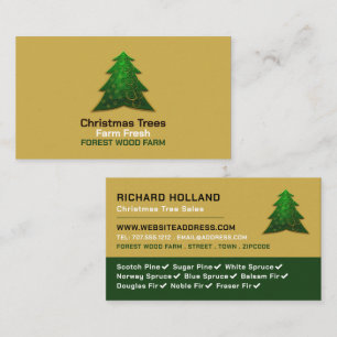 Trendy Fir Tree Design, Christmas Tree Sales Business Card