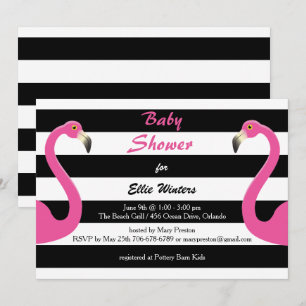 Trendy Flamingo Baby Shower Invitation