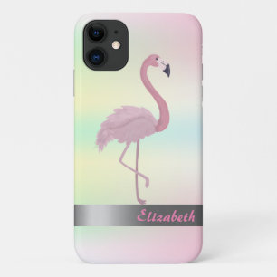 Trendy Flamingos Holographic Iridescent iPhone 11 Case