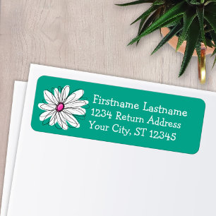 Trendy Floral Daisy Illustration - Pink and Green