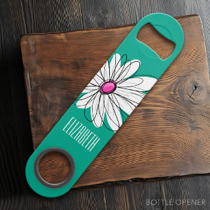Trendy Floral Daisy Illustration - Pink and Green